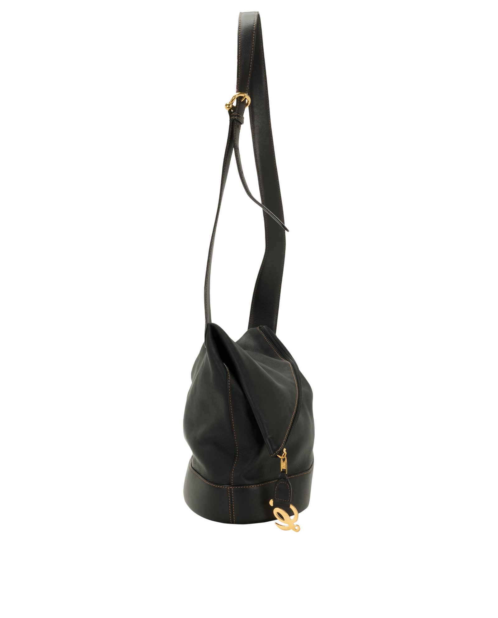 Anton Crossbody, &pound;350, Handbags, Black, Leather, Side view